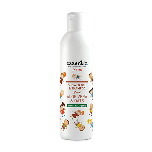 Prirodni dječji gel za tuširanje i šampon – aloe vera & zob, 250 ml