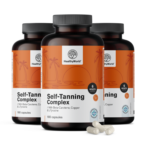 3x Self-Tanning Complex – podrška prirodnoj preplanulosti, ukupno 540 kapsula