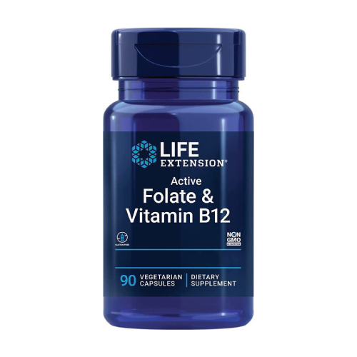 Aktivni folat s vitaminom B12, 90 kapsula