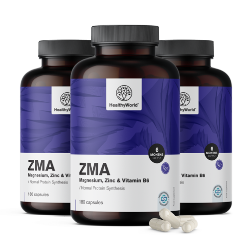 3x ZMA – magnézium, cink és B6, összesen 540 kapszula