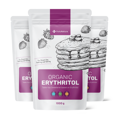 3x BIO Eritrit, természetes édesítő, összesen 3000 g