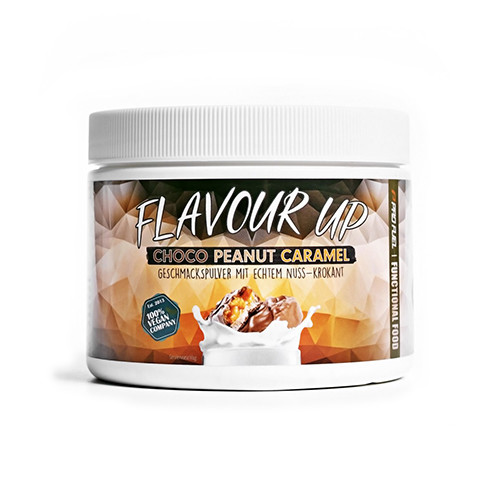 Flavour Up vegán aroma por – csokoládé, földimogyoró és karamell, 250 g
