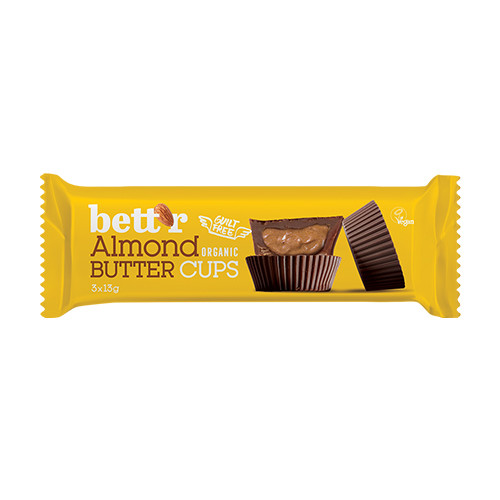 BIO Nut Butter Cups – mandulakrém és csokoládé, 3 x 13 g 