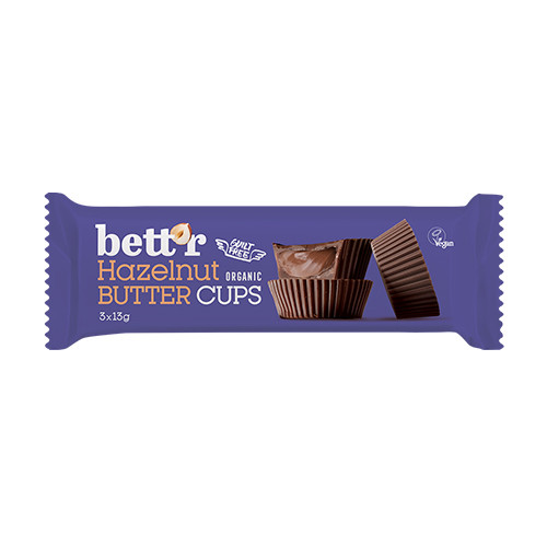 BIO Nut Butter Cups – mogyorókrém és csokoládé, 3 x 13 g