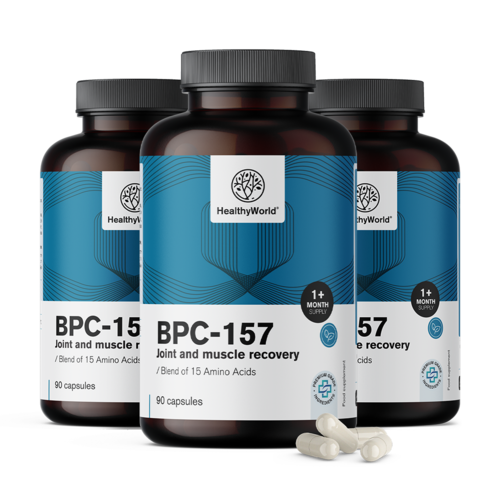 3x BPC-157 – регенерация на мускулите и ставите, общо 270 капсули