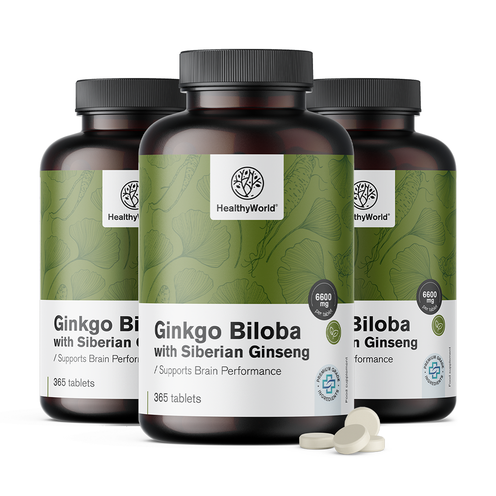 Ginkgo biloba siberian ginseng ve tabletách