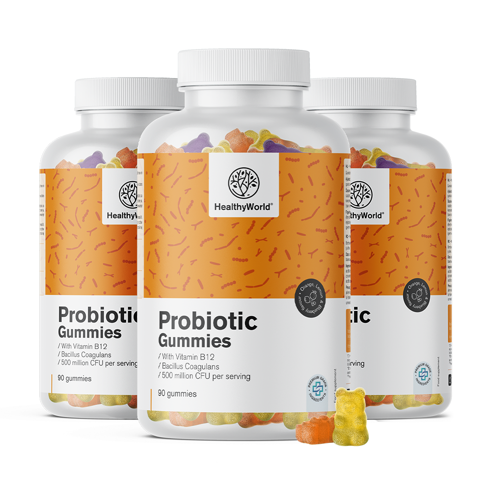 Probiótico: gomitas con cultivos microbiológicos.