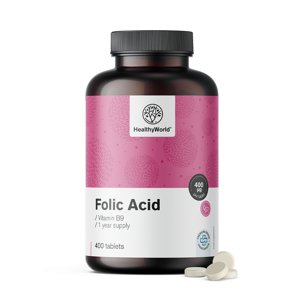 L'acide folique 400 μg en comprimés.