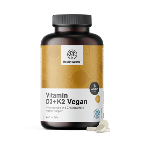 Vegan Βιταμίνες D3+K2, 240 ταμπλέτες