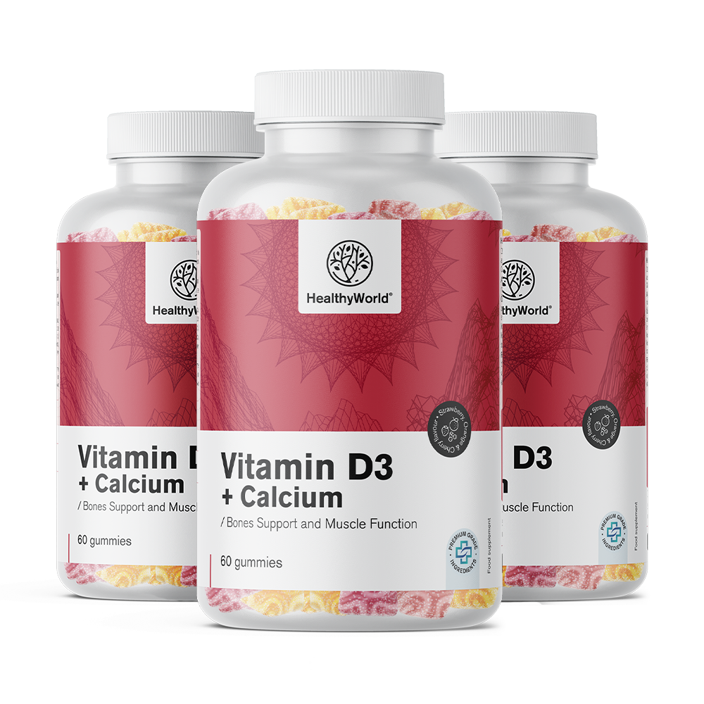 Vitamin D3 + Kalcij u gumenim bombonima.