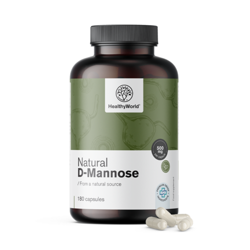 Természetes D-mannóz 1500 mg, 180 kapszula