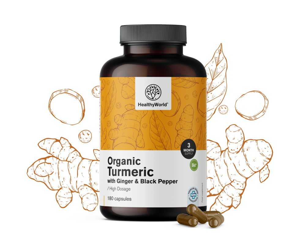 BIO Kurkuma 1440 mg – gyömbérrel és fekete borssal