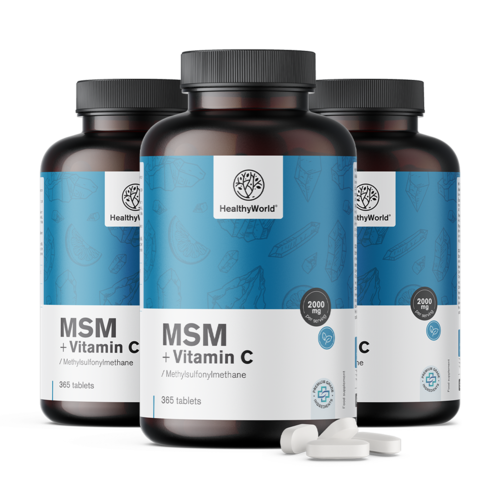 3x MSM 2000 mg – con vitamina C, totale 1095 compresse