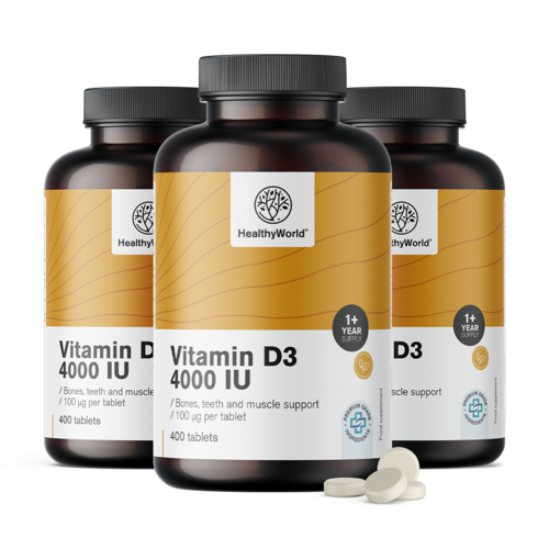 3x Vitamina D3 4000 U.I., totale 1200 compresse