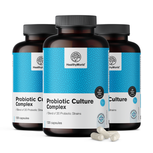 3x Probiotic Culture – complesso di colture microbiologiche, totale 360 capsule