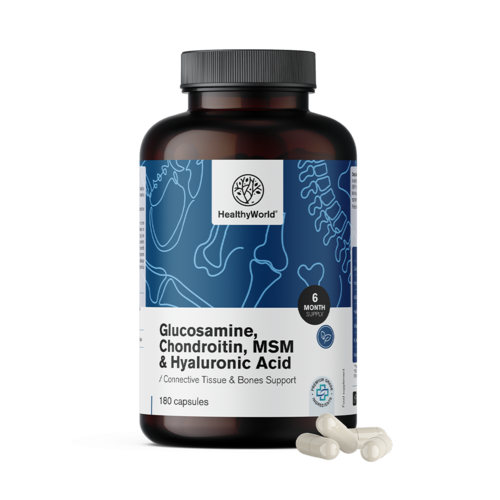 Glucosamina, condroitina, MSM e acido ialuronico, 180 capsule