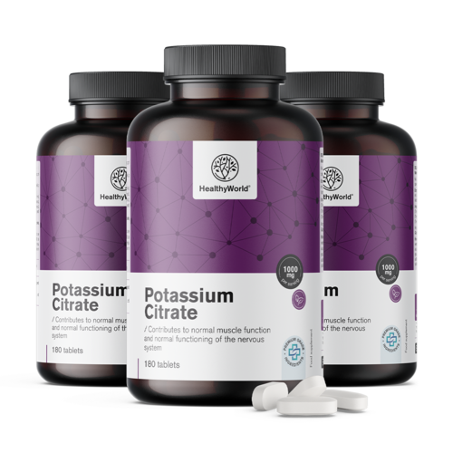 3x Cytrynian potasu 1000 mg, razem 540 tabletek