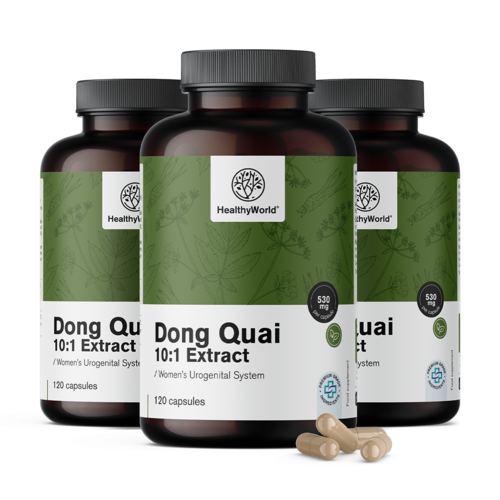 3x Dzięgiel chiński – Dong Quai 530 mg, razem 360 kapsułek
