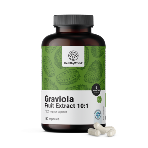 Graviola 200 mg - ekstrakt 10:1, 180 kapsułek