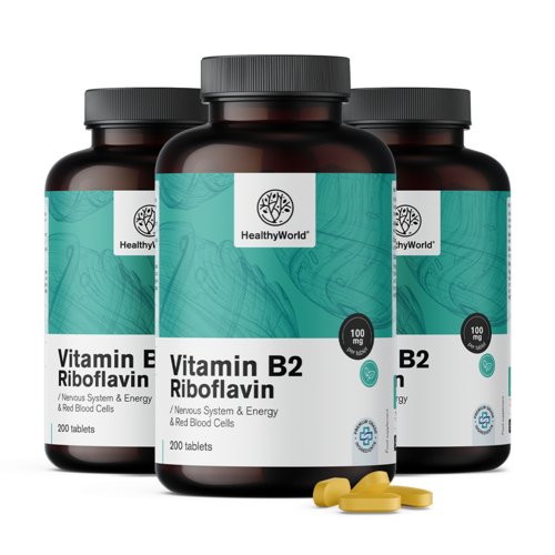 3x Witamina B2 - ryboflawina 100 mg, razem 600 tabletek