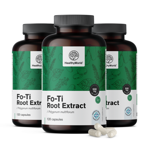 3x Fo-Ti (He Shou Wu) 500 mg, razem 360 kapsułek