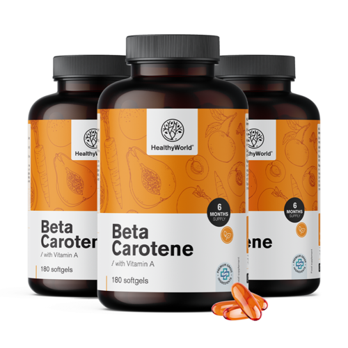 3x Beta-karoten 25.000 j.m., razem 540 miękkich kapsułek