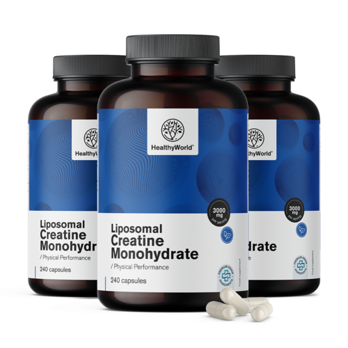 3x Liposomalny monohydrat kreatyny 3000 mg, razem 720 kapsułek