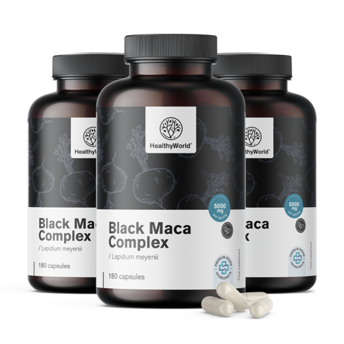 3x Complexo de Maca negra 5000 mg, total de 540 cápsulas