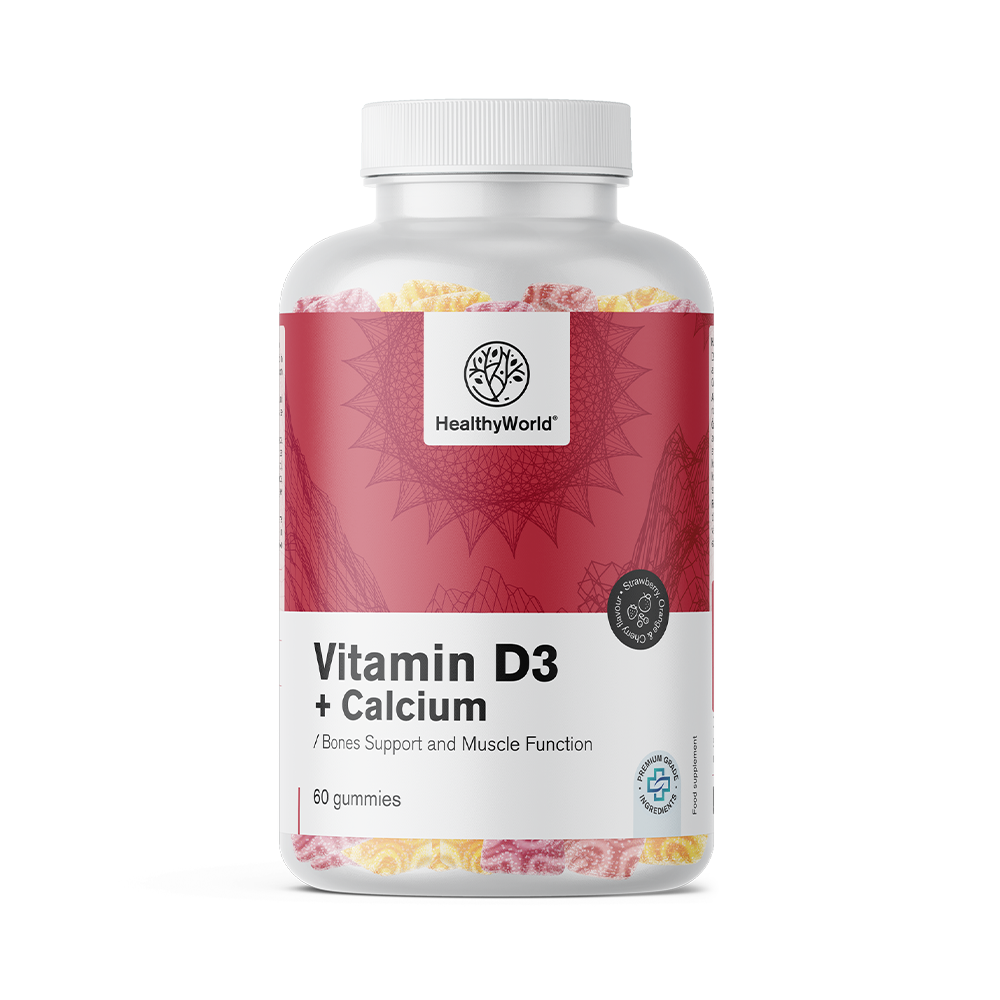Vitamina D3 + Cálcio em gomas