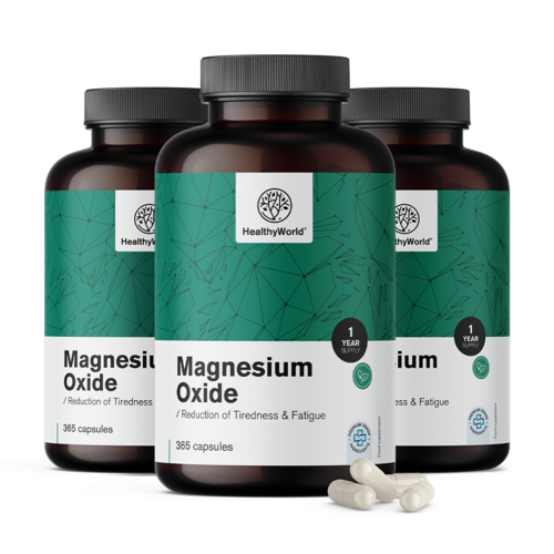 3x Óxido de magnésio 400 mg, total de 1095 cápsulas