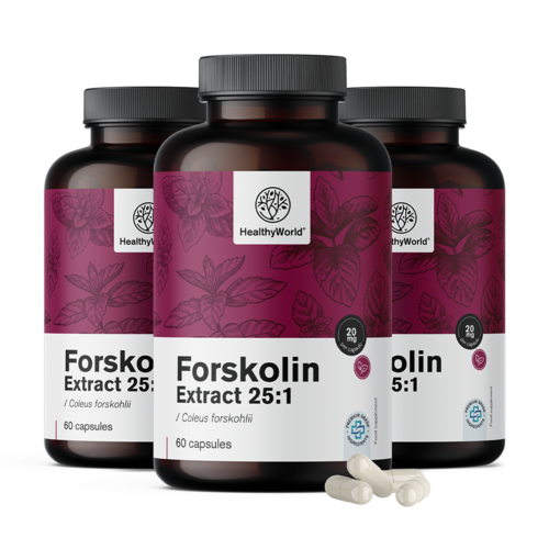 3x Forskolină - din extract de urzică indiană 20 mg, total 180 de capsule