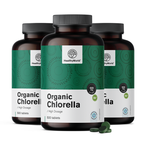 3x BIO Chlorella 500 mg, total 1500 de comprimate