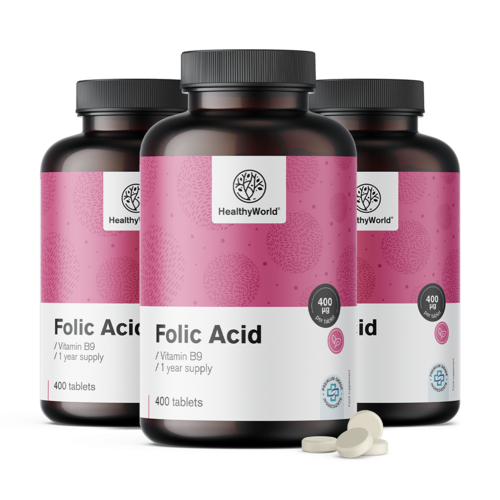 3x Folna kislina 400 µg, skupaj 1200 tablet