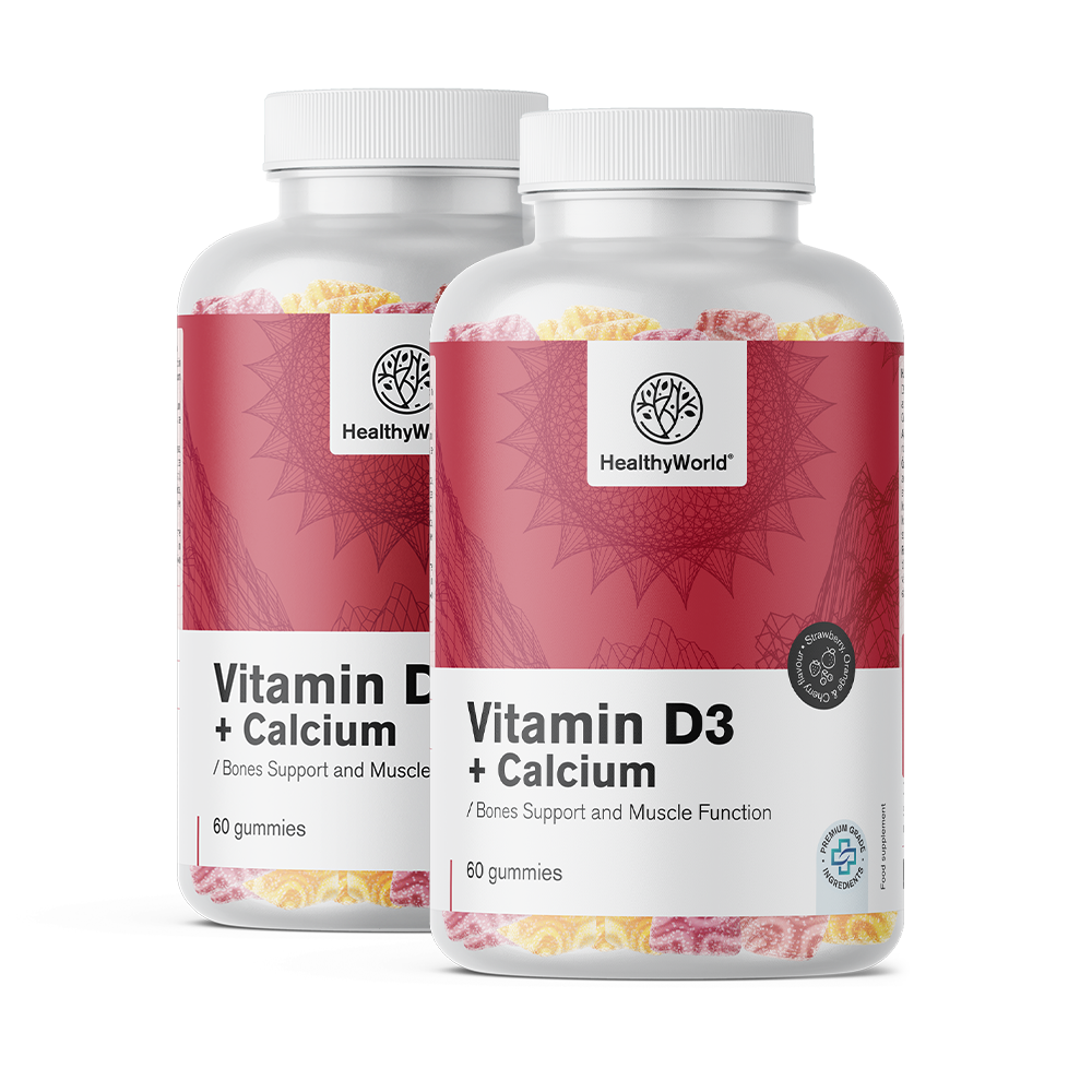 Vitamin D3 + Kalcij v gumi bonbonih