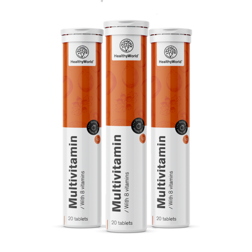 3x Multivitamini – šumeče tablete, skupaj 60 šumečih tablet