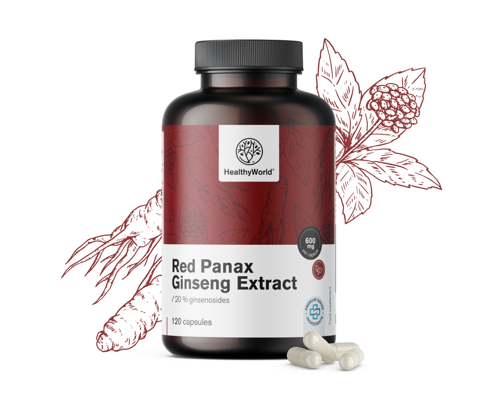 Red Panax Ginseng – izvleček rdečega ginsenga 600&nbsp;mg