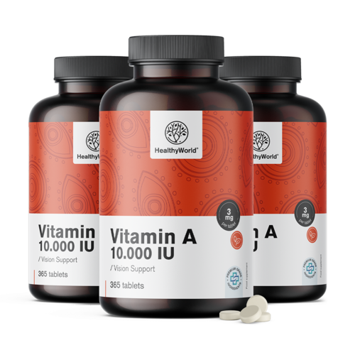 3x Vitamín A 10 000 IU, spolu 1095 tabliet