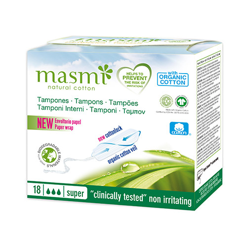 Tamponi di cotone organico – super, 18 pezzi