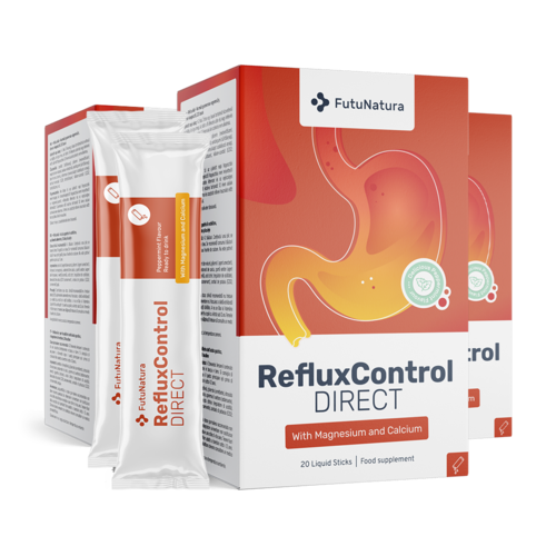 3x RefluxControl DIRECT - bevanda per l'acidità gastrica, totale 60 bustine