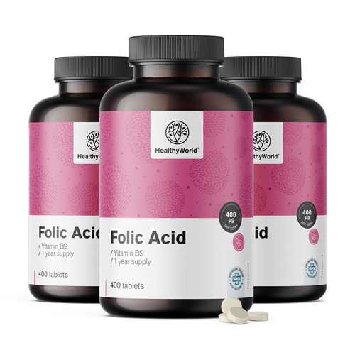 3x Acido folico 400 µg, totale 1200 compresse