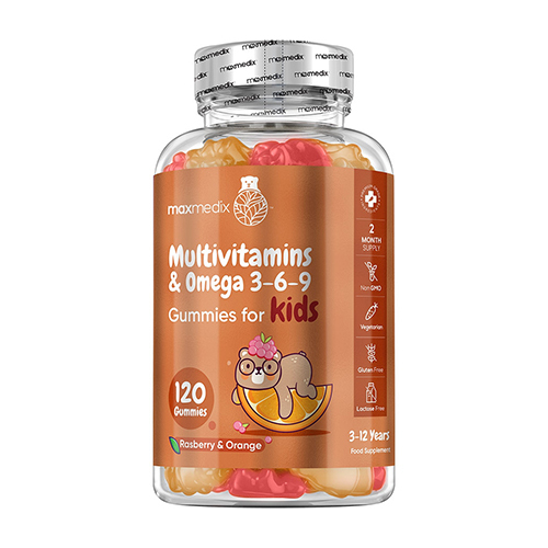 Multivitamine e omega 3-6-9 per bambini, 120 orsetti gommosi