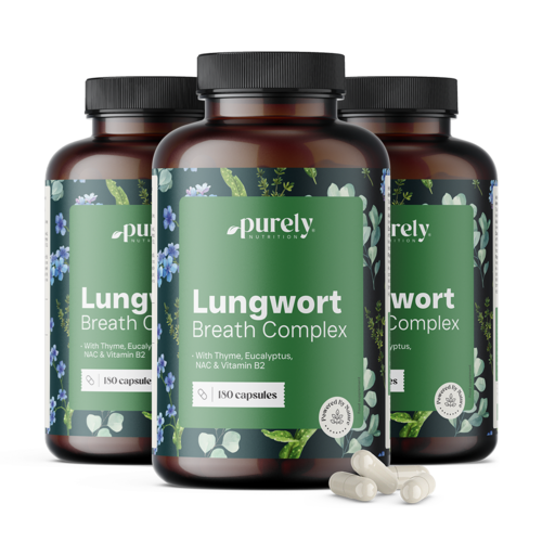 3x Lungwort Breath Complex – polmonaria con timo ed eucalipto, totale 540 capsule