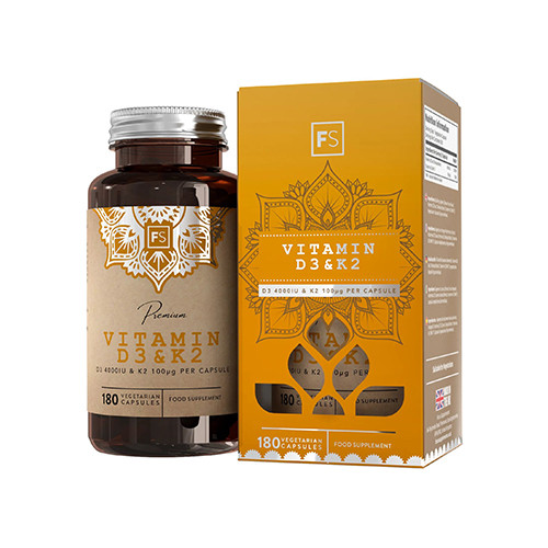 Vitamin D3 + K2, 180 kapsul