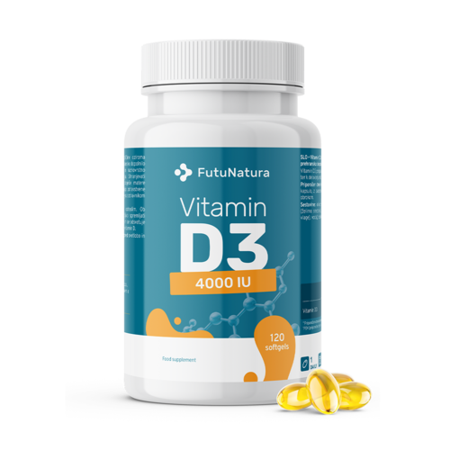 Vitamin D3 4000 i.e., 120 mehkih kapsul