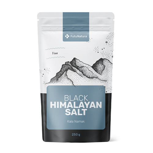 Črna himalajska sol – fino mleta,  jedilna, kamena, nejodirana, 250 g