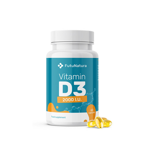 Vitamin D3 2000 i.e., 60 mehkih kapsul
