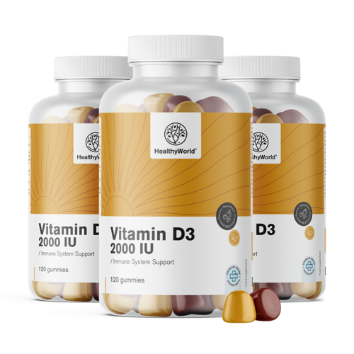 3x Vitamin D3 2000 i.e., skupaj 360 gumi bonbonov