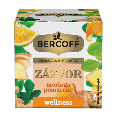 Zeliščni čaj – moringa s pomarančo in ingverjem, 10 x 2 g