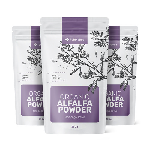 3x BIO Alfalfa v prahu, skupaj 750 g