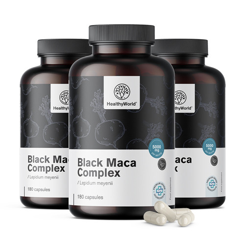 3x Črna maca kompleks 5000 mg, skupaj 540 kapsul
